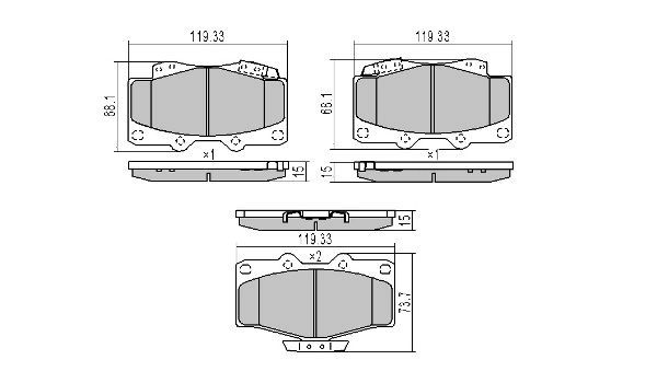 Kit de plaquettes de frein, frein à disque FREMAX FBP-0862