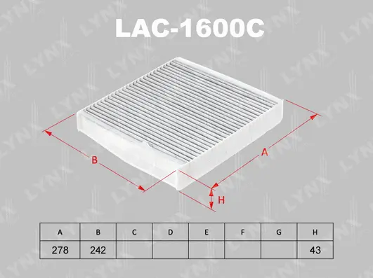 Filtre, air de l'habitacle LYNXAUTO LAC-1600C