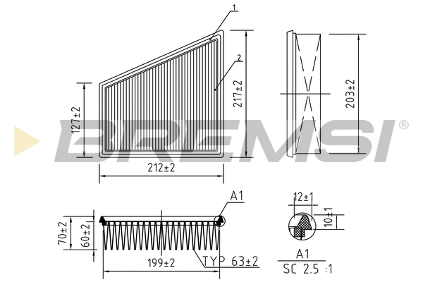 Filtre à air BREMSI FA0120