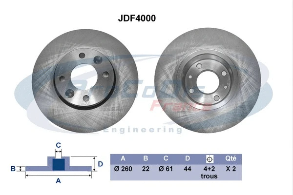 Disque de frein PROCODIS FRANCE JDF4000
