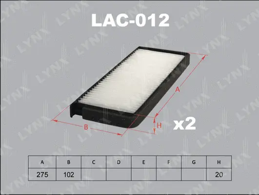 Filtre, air de l'habitacle LYNXAUTO LAC-012