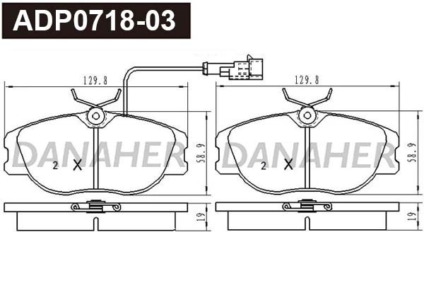 Kit de plaquettes de frein, frein à disque DANAHER ADP0718-03