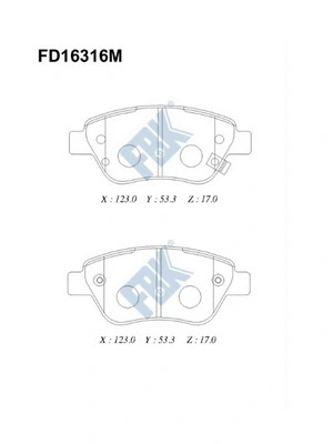 Kit de plaquettes de frein, frein à disque FBK FD16316M