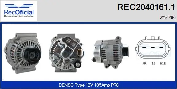 Alternateur RECOFICIAL REC2040161.1