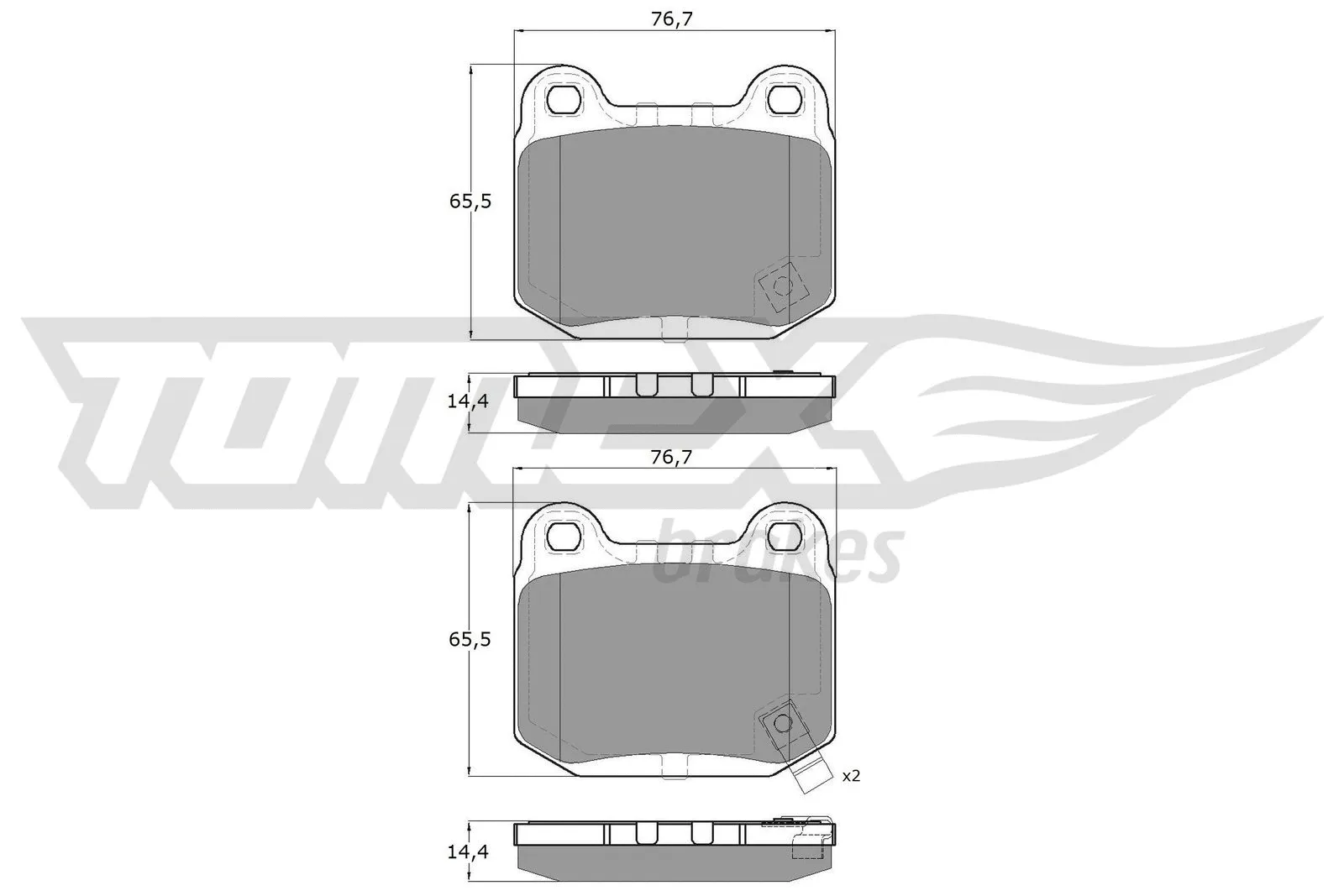 Kit de plaquettes de frein, frein à disque TOMEX Brakes TX 18-72