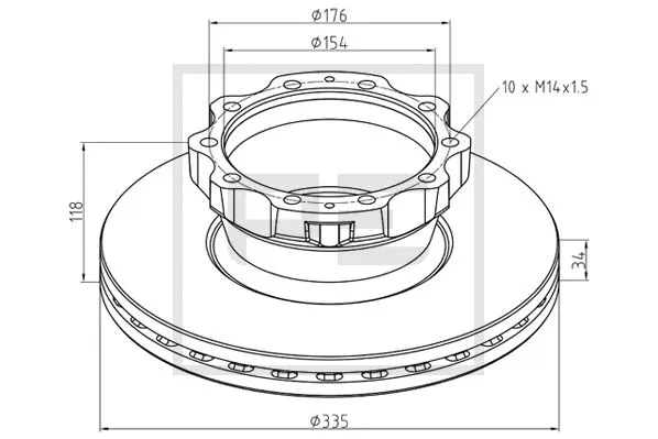 Disque de frein PE Automotive 036.125-10A