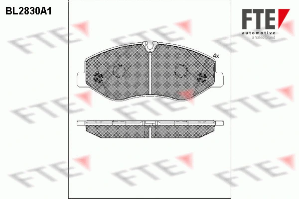 Kit de plaquettes de frein, frein à disque FTE 9011010