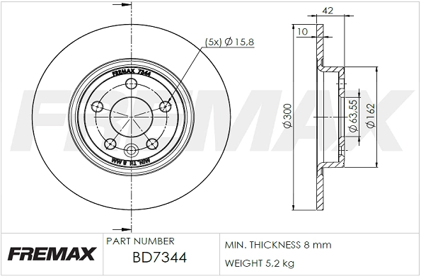 Disque de frein FREMAX BD-7344