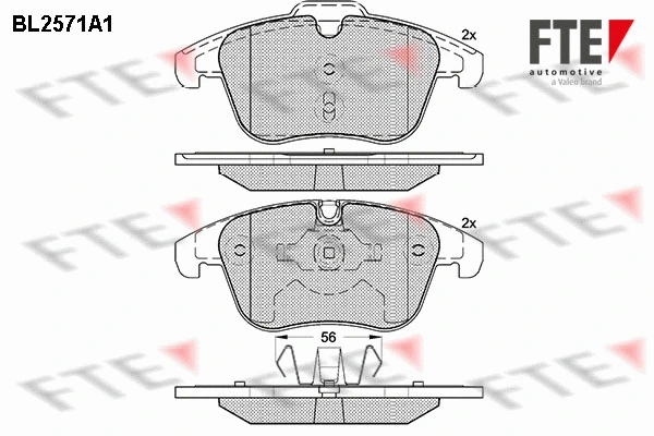 Kit de plaquettes de frein, frein à disque FTE 9010822