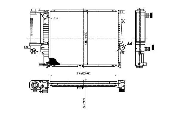 Radiateur, refroidissement du moteur ORDONEZ 2066056