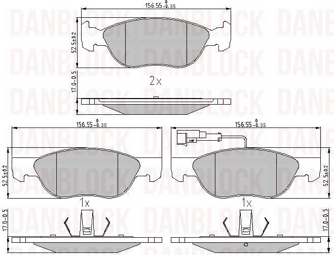 Kit de plaquettes de frein, frein à disque DANBLOCK DB 510287