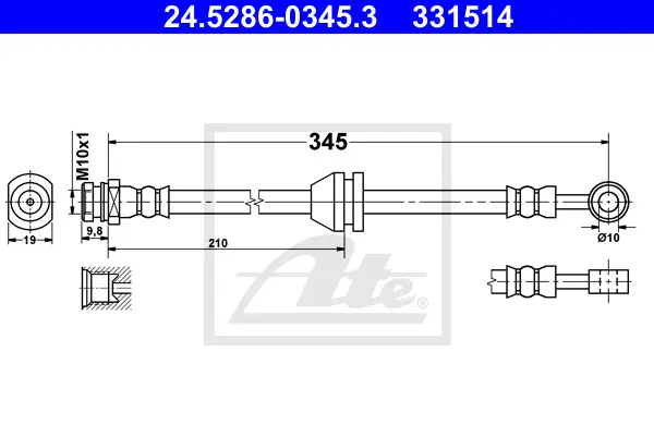 Flexible de frein ATE-APAC 24.5286-0345.3