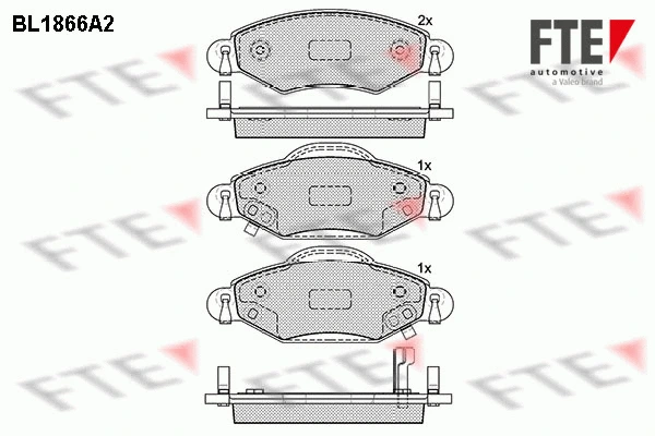 Kit de plaquettes de frein, frein à disque FTE 9010445