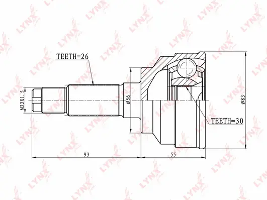 Jeu de joints, arbre de transmission LYNXAUTO CO-5114