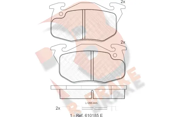 Kit de plaquettes de frein, frein à disque R BRAKE RB0633