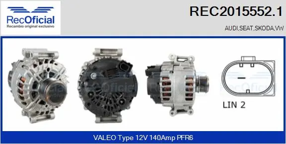 Alternateur RECOFICIAL REC2015552.1