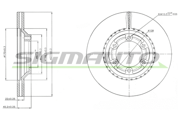 Disque de frein SIGMAUTO DBB633V