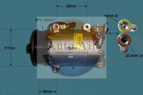 Compresseur, climatisation AUTO AIR GLOUCESTER 14-1046