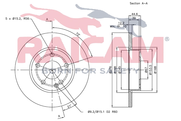 Disque de frein RAICAM RD00483