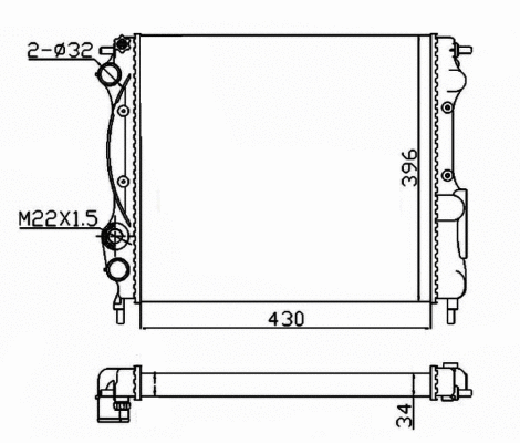 Radiateur, refroidissement du moteur NRF 58934A