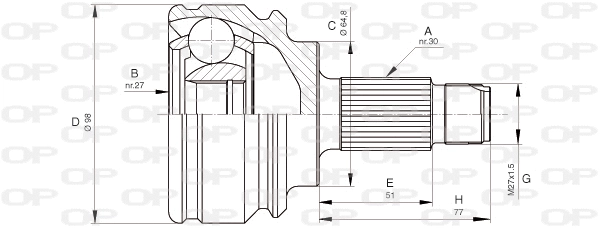 Jeu de joints, arbre de transmission OPEN PARTS CVJ5679.10