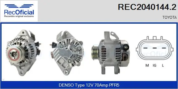 Alternateur RECOFICIAL REC2040144.2