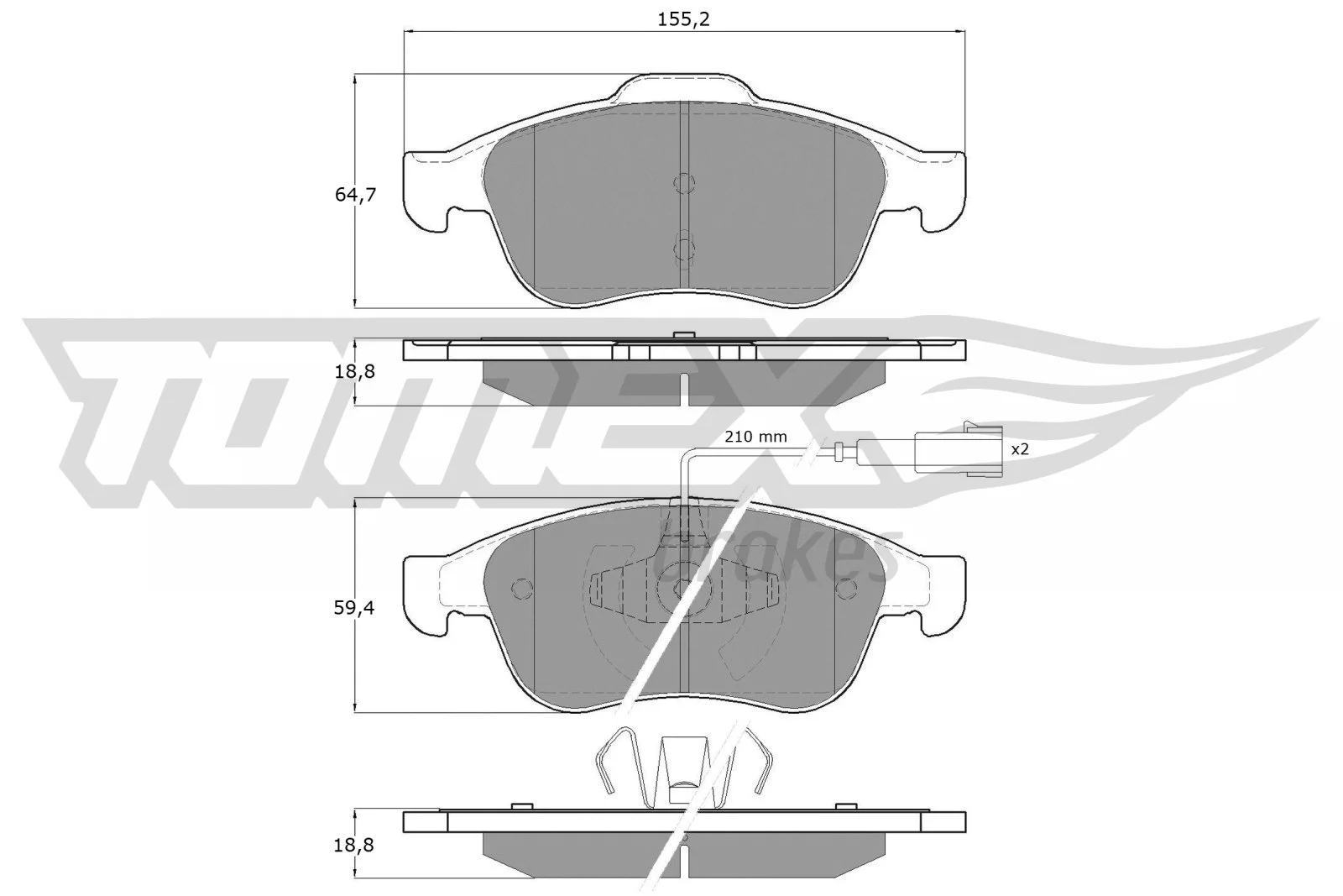 Kit de plaquettes de frein, frein à disque TOMEX Brakes TX 16-62