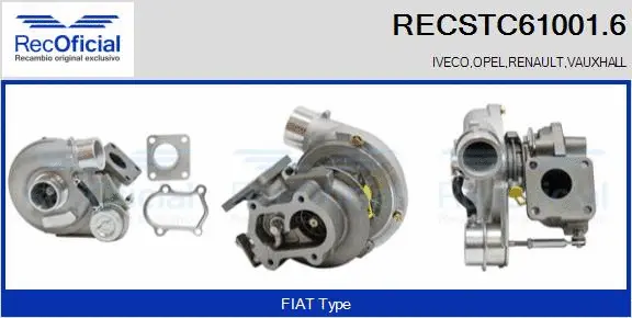 Turbocompresseur, suralimentation RECOFICIAL RECSTC61001.6