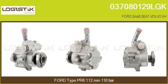 Pompe hydraulique, direction LGK 037080129LGK