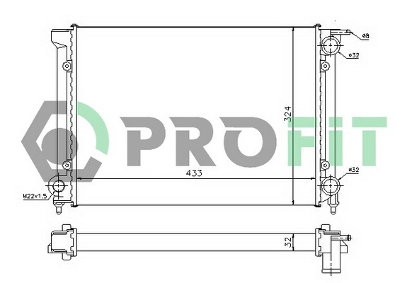 Radiateur, refroidissement du moteur PROFIT PR 9521A2