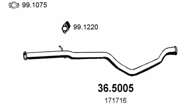 Tuyau d'échappement ASSO 36.5005