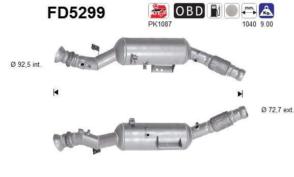 Filtre à particules / à suie, échappement AS FD5299
