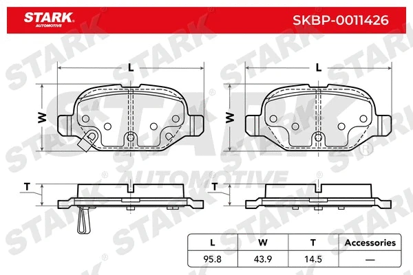 Kit de plaquettes de frein, frein à disque Stark SKBP-0011426