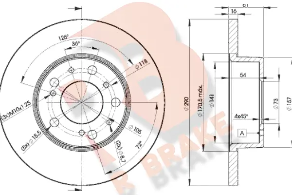 Disque de frein R BRAKE 78RBD24695
