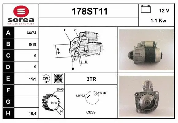 Démarreur STARTCAR 178ST11
