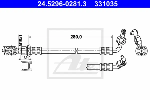 Flexible de frein ATE-APAC 24.5296-0281.3