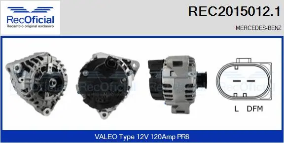Alternateur RECOFICIAL REC2015012.1