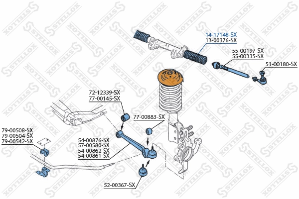Joint-soufflet, direction STELLOX 14-17148-SX