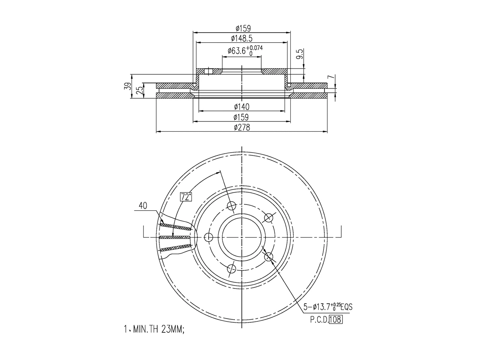 Disque de frein A.Z. Meisterteile AZMT-44-024-1130