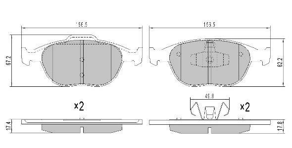 Kit de plaquettes de frein, frein à disque FREMAX FBP-1305