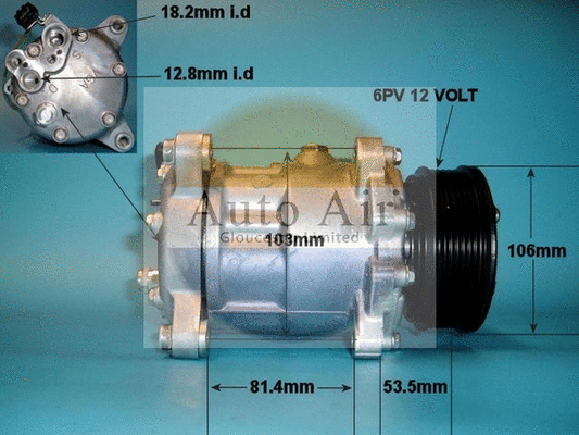 Compresseur, climatisation AUTO AIR GLOUCESTER 14-1236