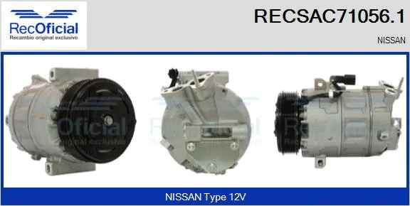Compresseur, climatisation RECOFICIAL RECSAC71056.1