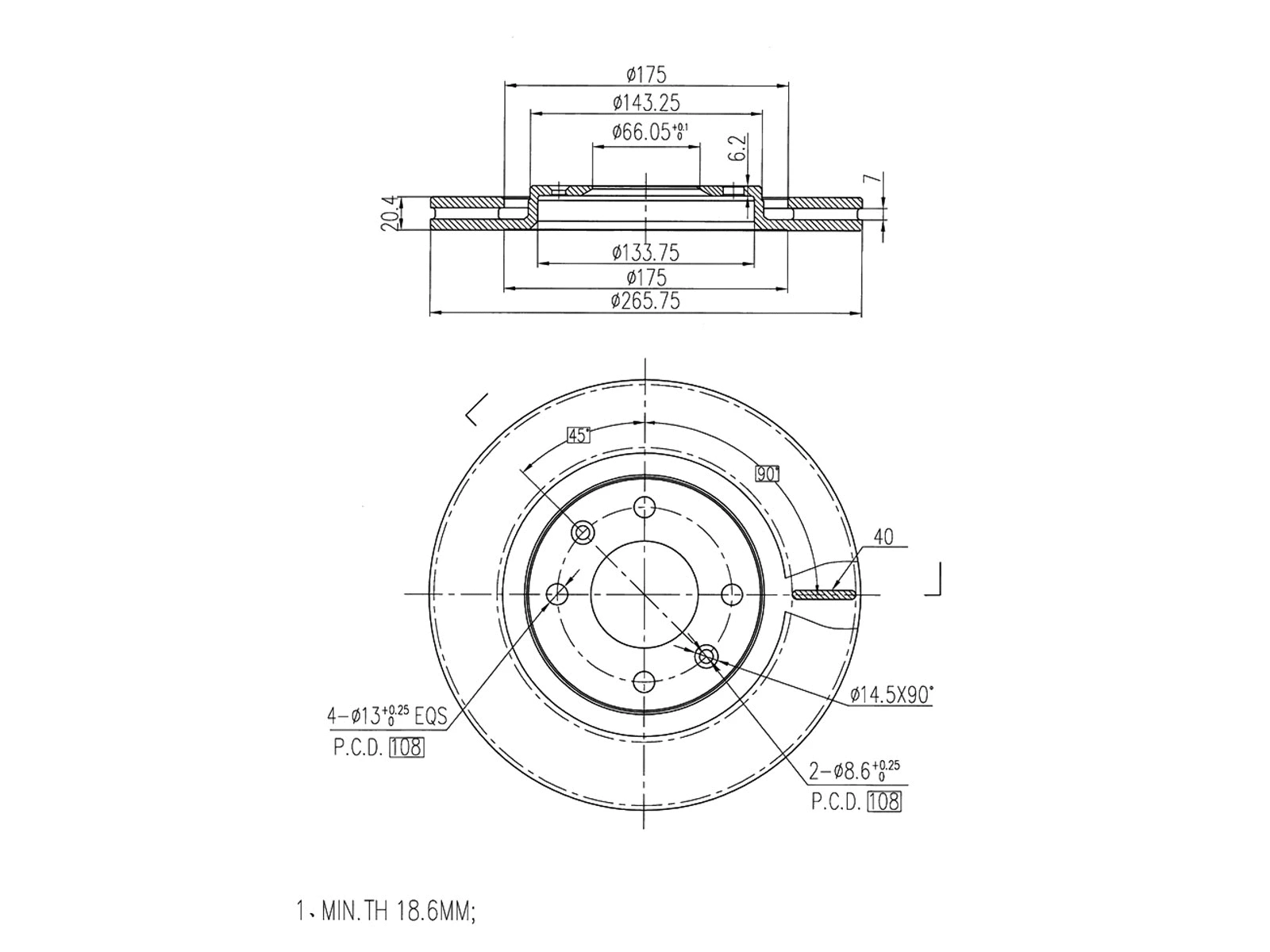 Disque de frein A.Z. Meisterteile AZMT-44-024-1408