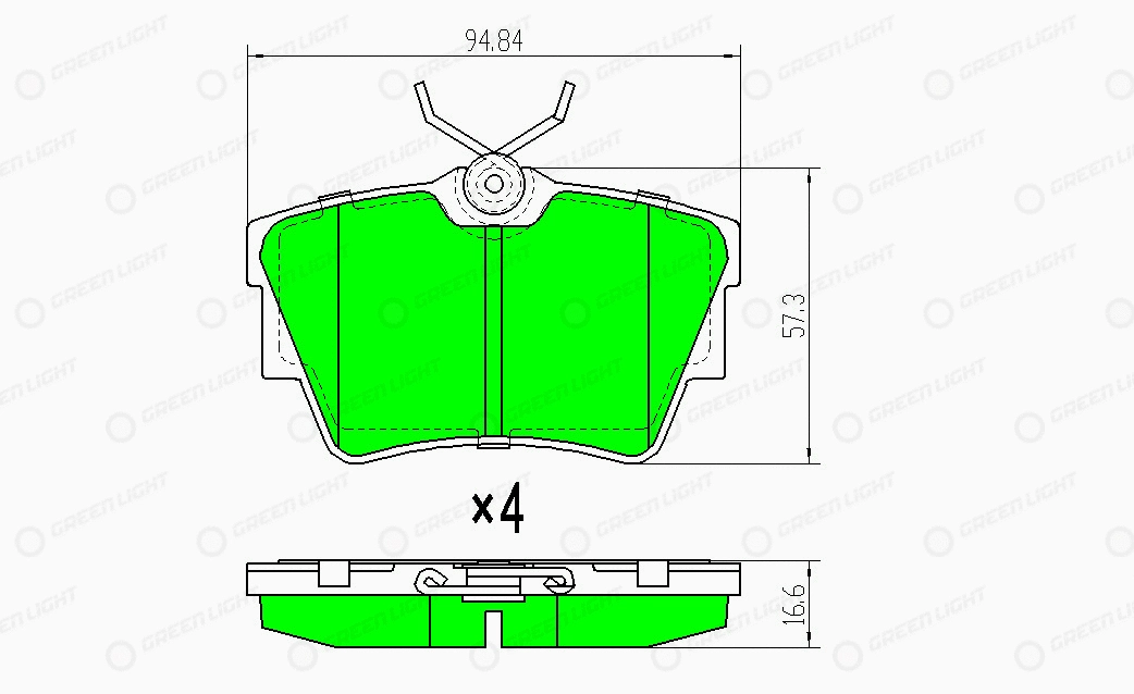 Kit de plaquettes de frein, frein à disque Automotive Adriado GLBP0018