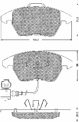 Kit de plaquettes de frein, frein à disque BSF 10681