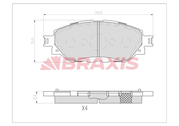 Kit de plaquettes de frein, frein à disque BRAXIS AA0722