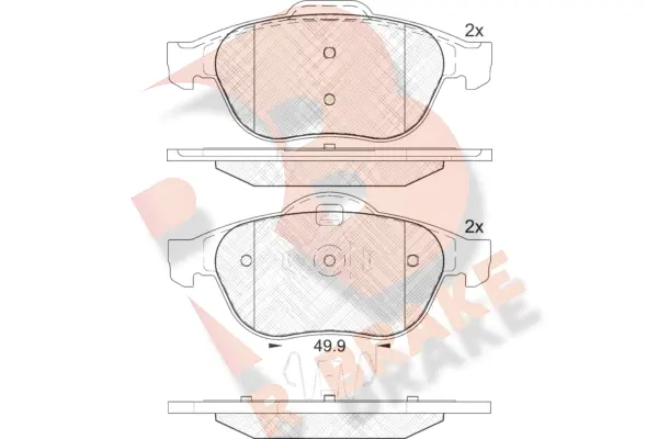 Kit de plaquettes de frein, frein à disque R BRAKE RB1861