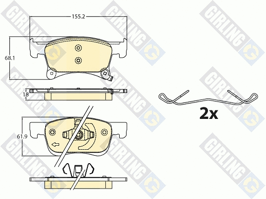 Kit de plaquettes de frein, frein à disque GIRLING 6120912