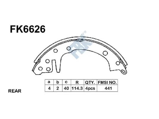 Jeu de mâchoires de frein FBK FK6626