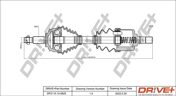 Arbre de transmission Dr!ve+ DP2110.10.0825
